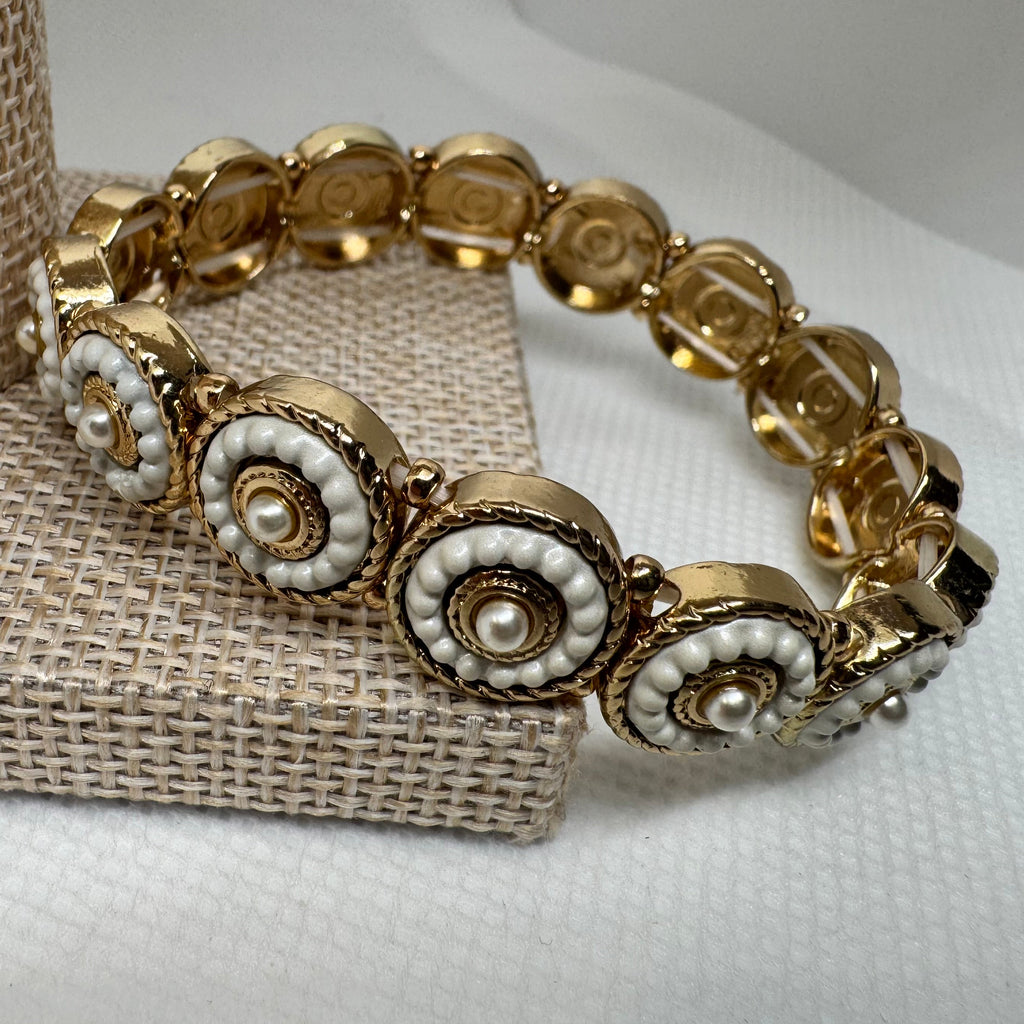 Neutral Earth Tone Beaded Stretch Bracelet Stack – 6 Piece Set