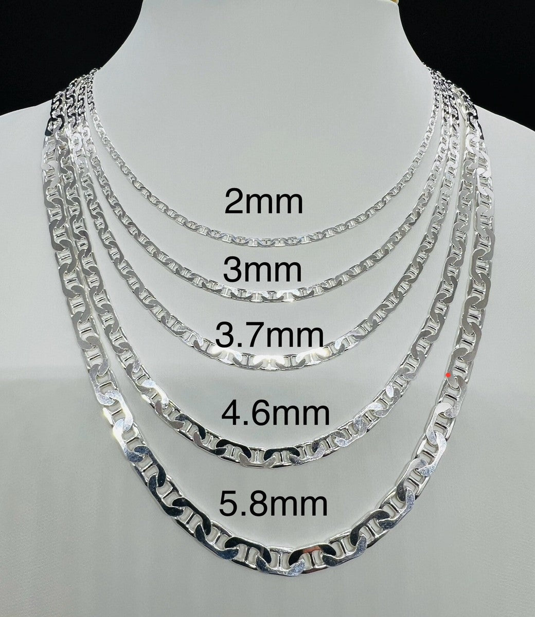Mariner Anchor Link Chain Necklace 2mm - 24 inch premium Gold-filled 18k