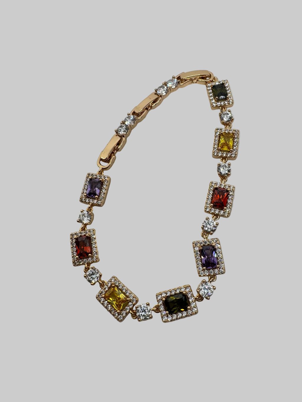 Aurora Square Link Bracelet with Extender – 18K Rose Gold Plated