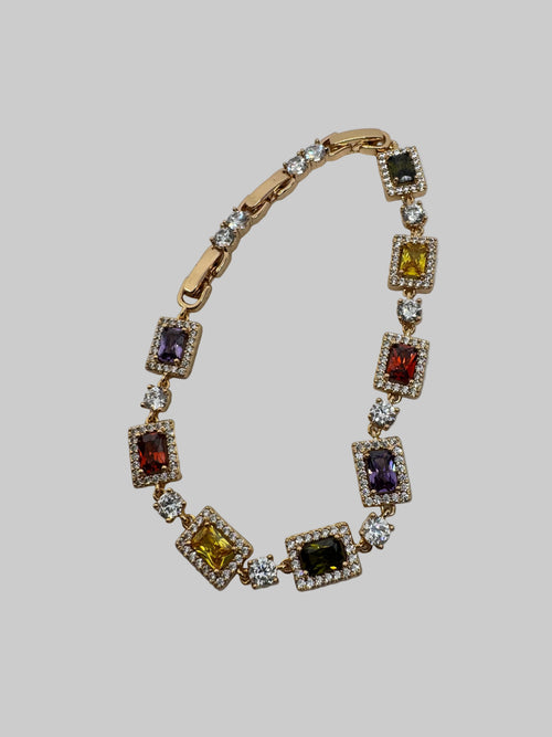 Aurora Square Link Bracelet with Extender – 18K Rose Gold Plated