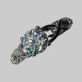 “The Leaf Halo” 1Carat Lab-Grown Moissanite Ring – 18K White Gold Plated