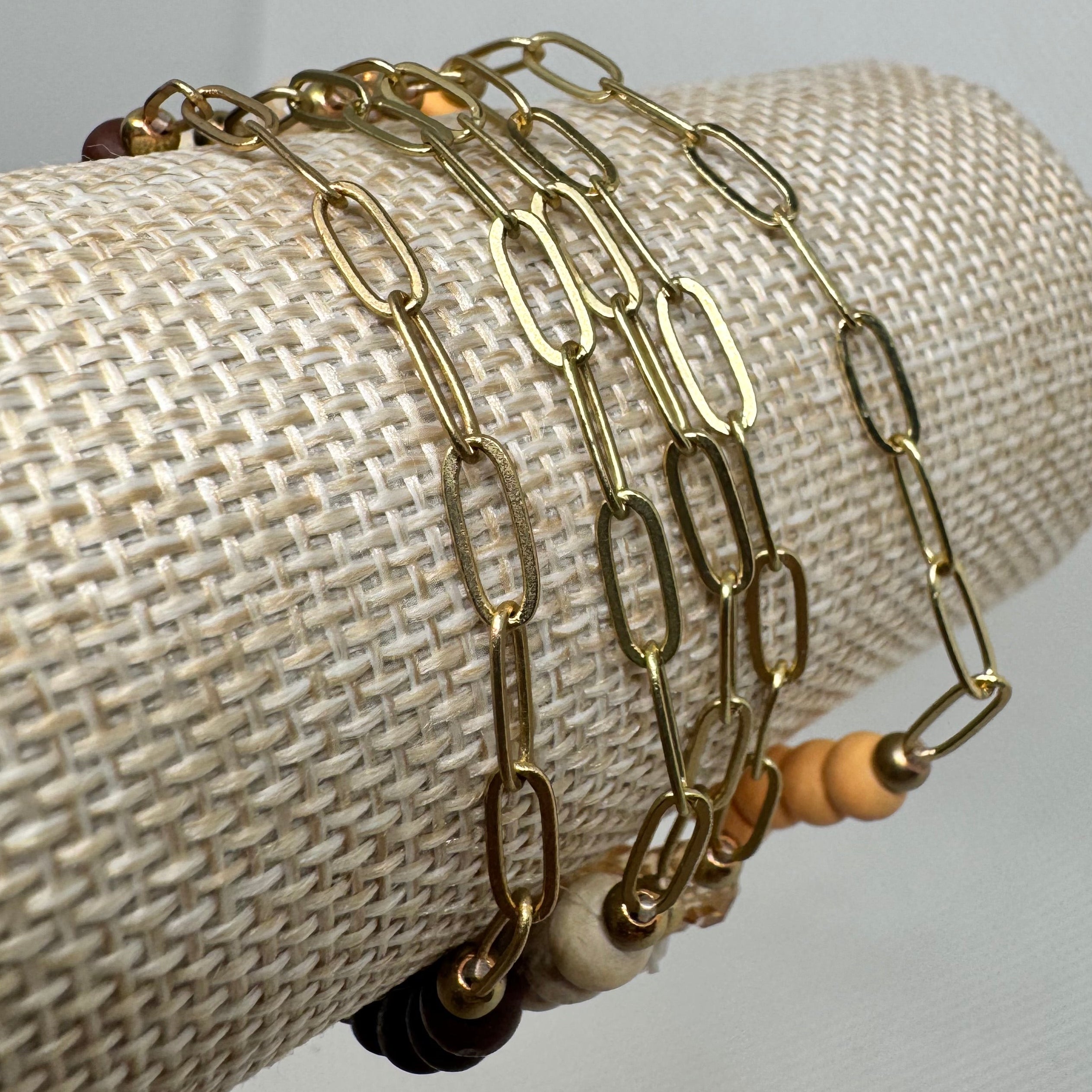 Neutral Earth Tone Beaded Stretch Bracelet Stack – 6 Piece Set