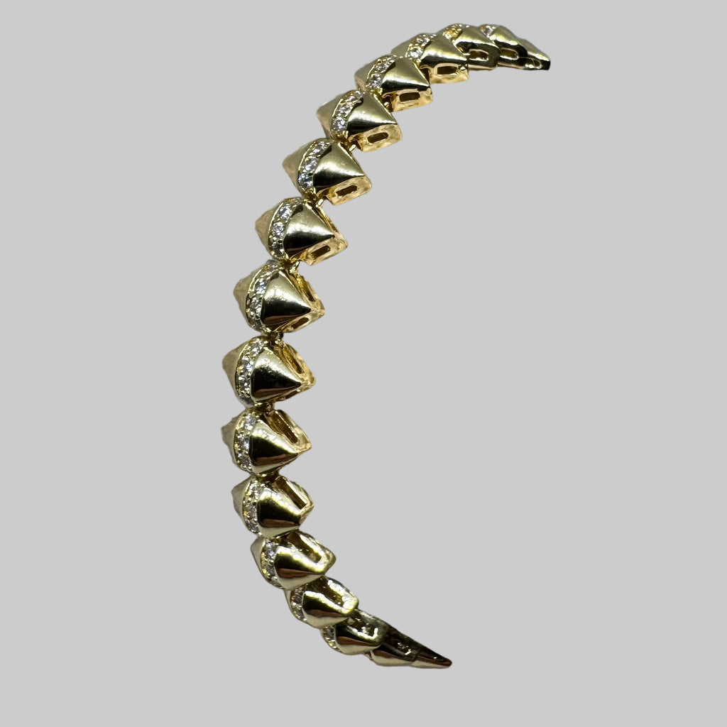 Spike CZ Link Bracelet – 18K Gold Plated