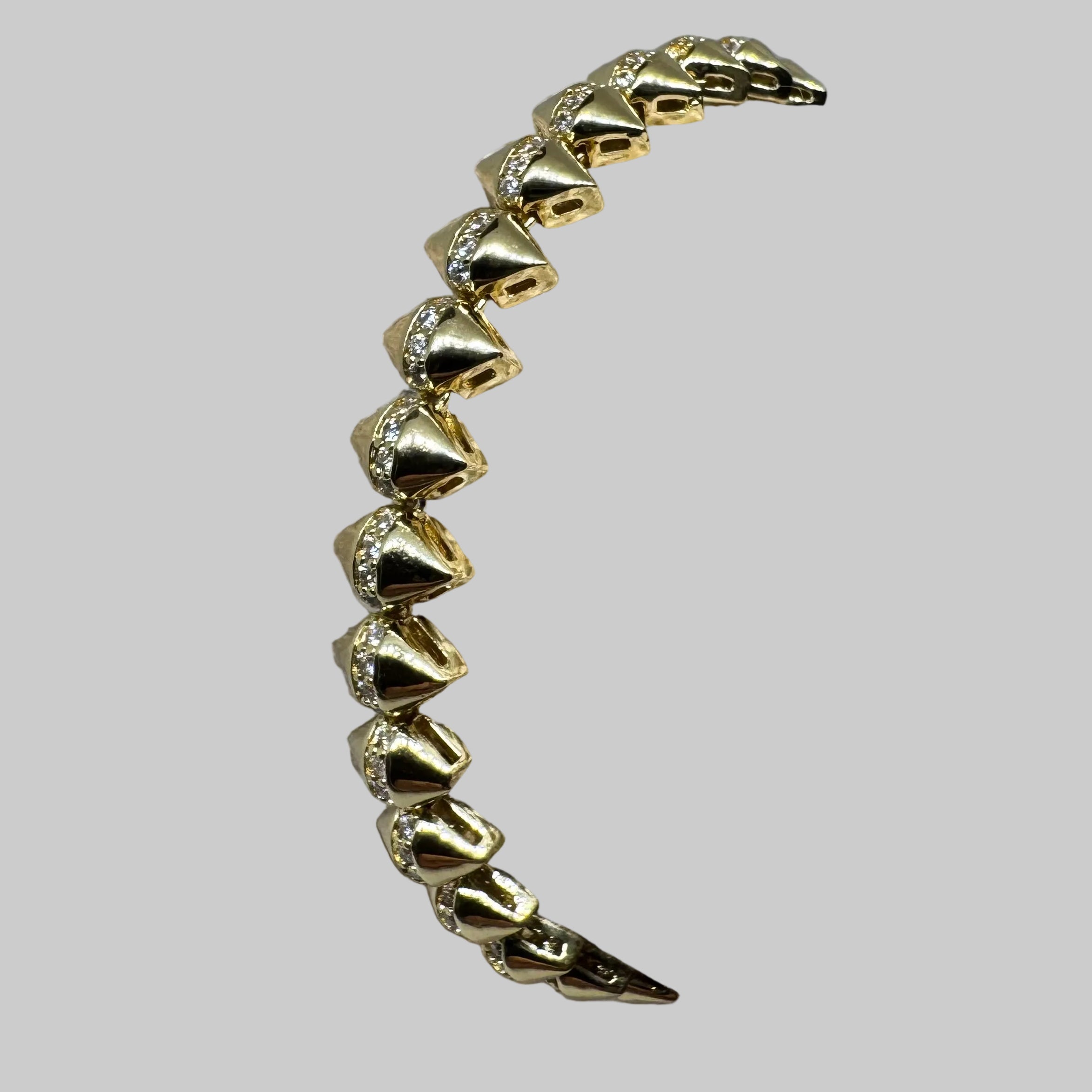 Spike CZ Link Bracelet – 18K Gold Plated