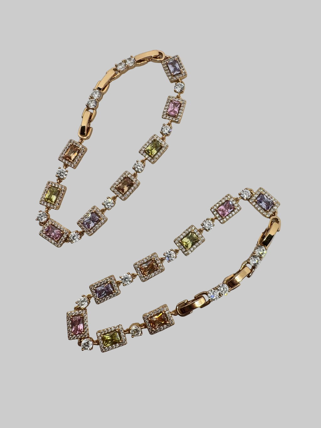 Aurora Square Link Bracelet with Extender – 18K Rose Gold Plated