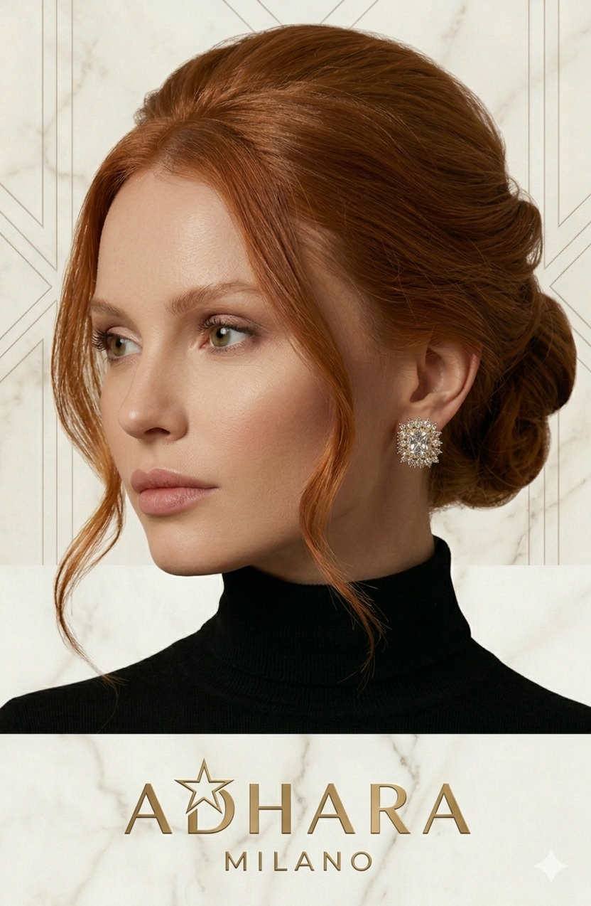 The Glamour Choice: Radiant Sunburst Halo Earrings in 18K Gold Plated