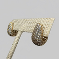 The Modern Choice: Tapered Pavé Crystal Huggie Earrings 18K Gold-plated