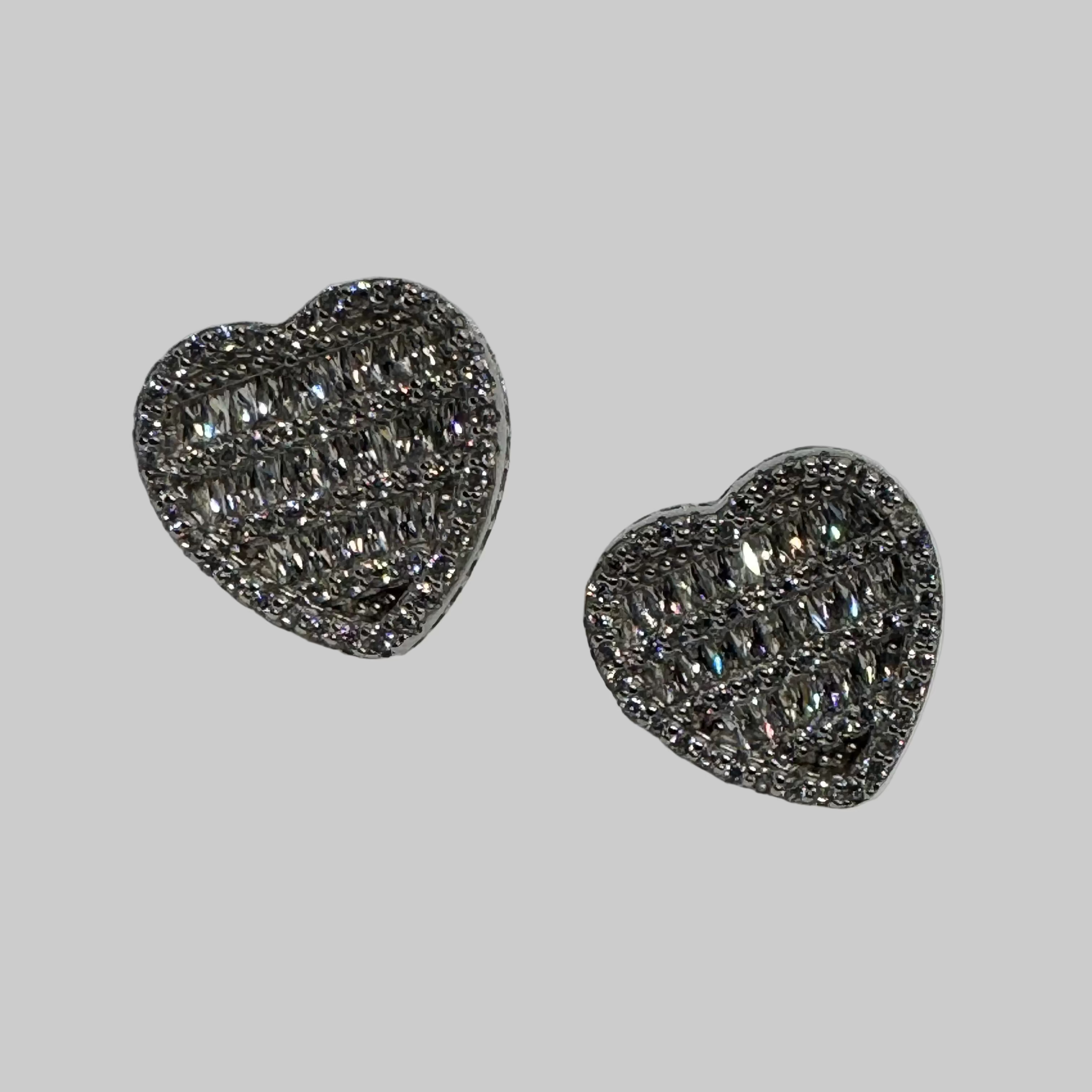 The Romantic Choice: Regal Radiant Heart Stud Earrings in Sterling Silver 925