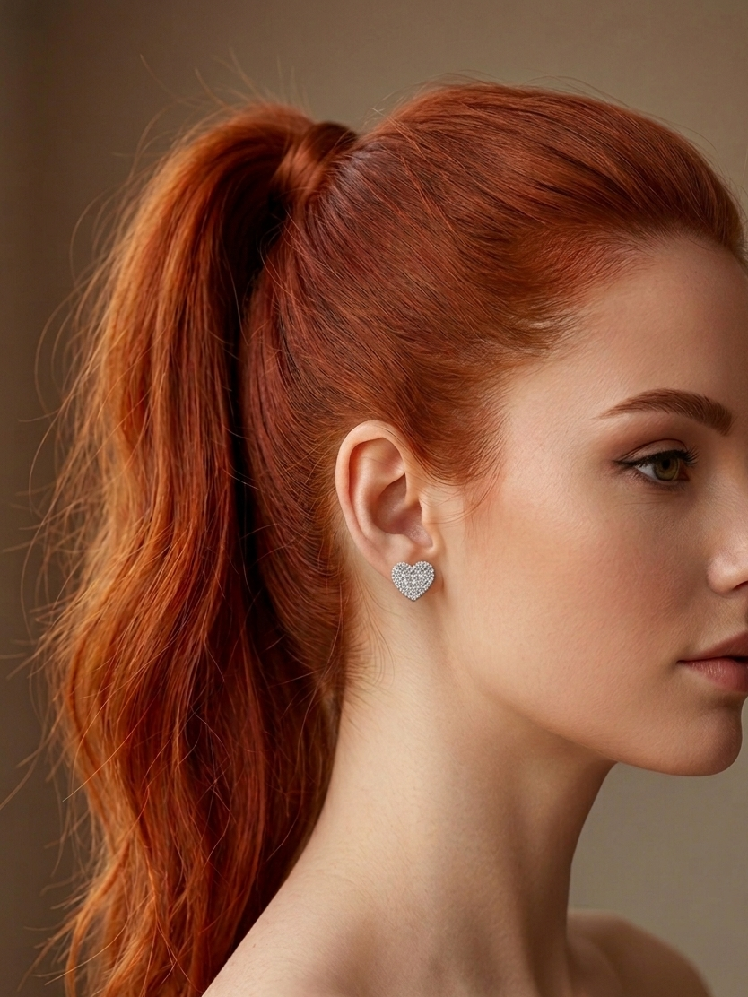 The Romantic Choice: Regal Radiant Heart Stud Earrings in Sterling Silver 925